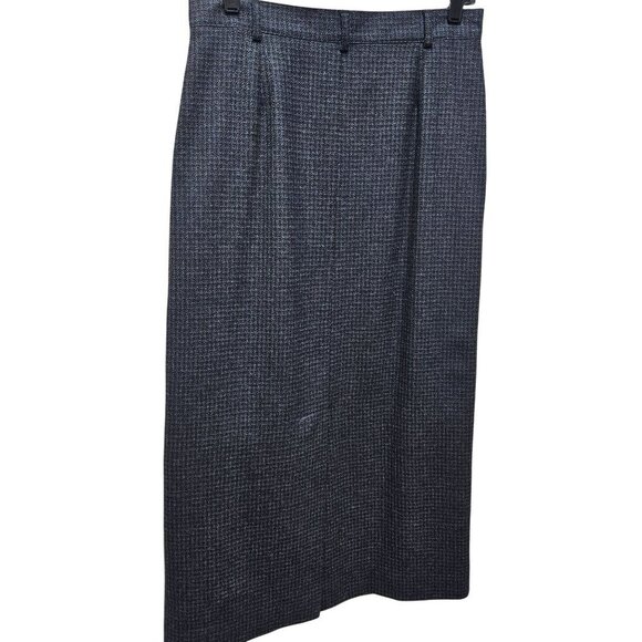 Vintage Mark Shale‎ Gray Wool Long Pencil Skirt Size 12 Button Zip Closure Lined - Picture 5 of 12